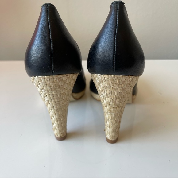 CHOCOLAT BLU Peep Toe Pumps Leather Black Size 6.5 - Picture 6 of 12